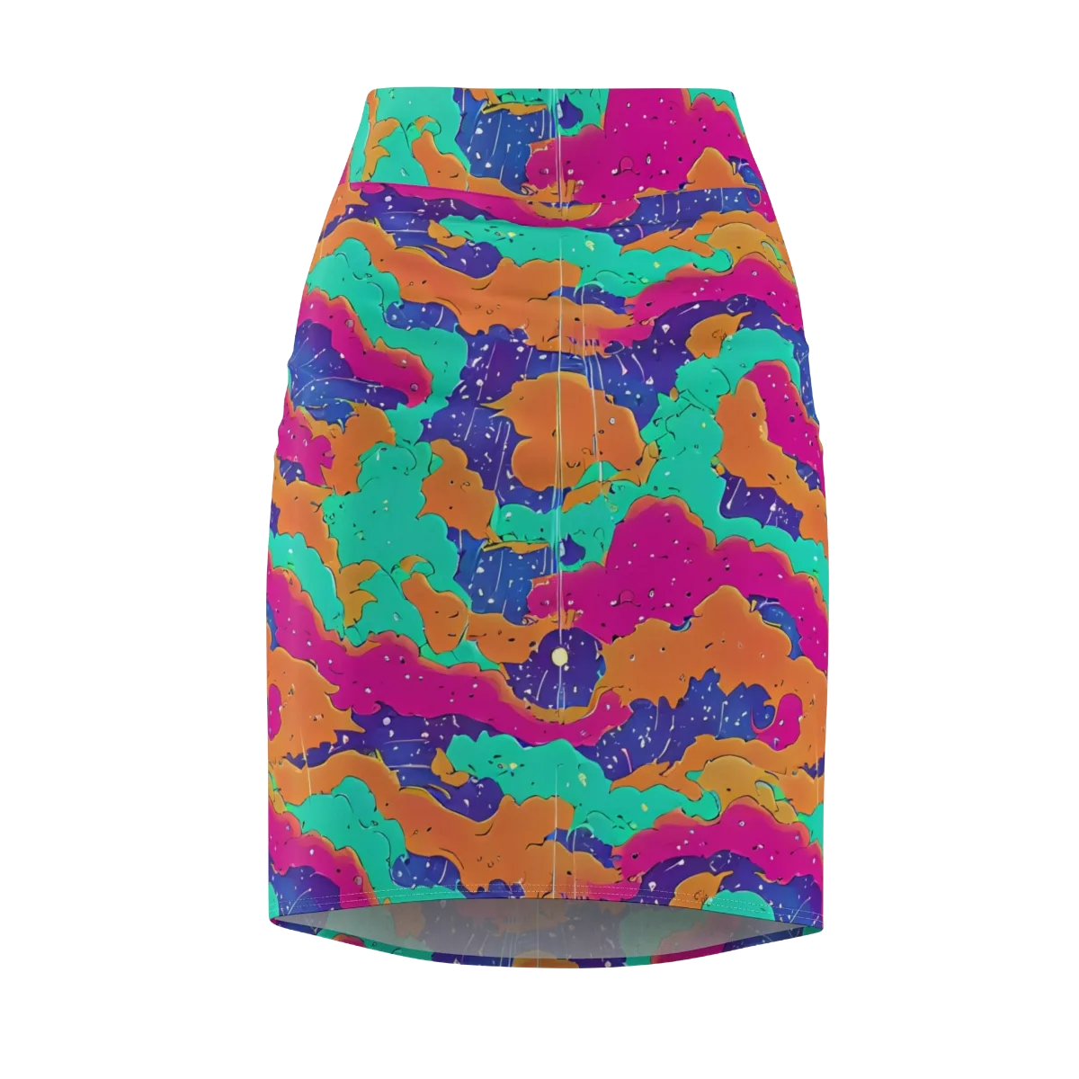 Arcade Ocean on Pencil Skirt — Front