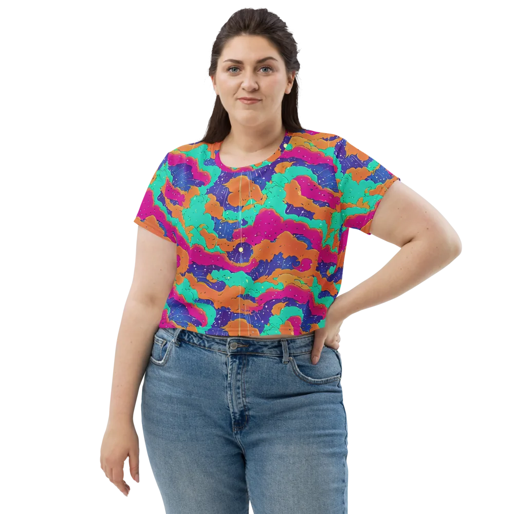 Arcade Ocean on Crop Tee — Front