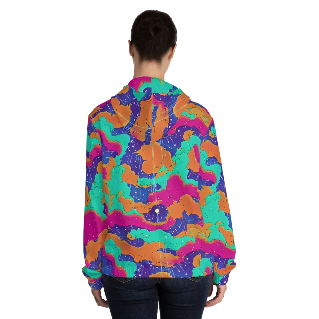 Arcade Ocean on Women's Full-Zip Hoodie — Back On Person