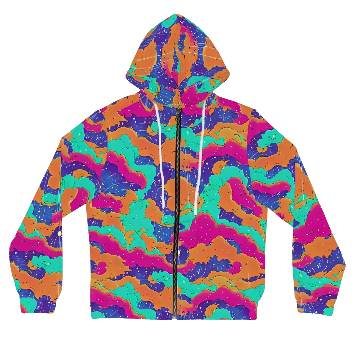 Arcade Ocean on Women's Full-Zip Hoodie — Front