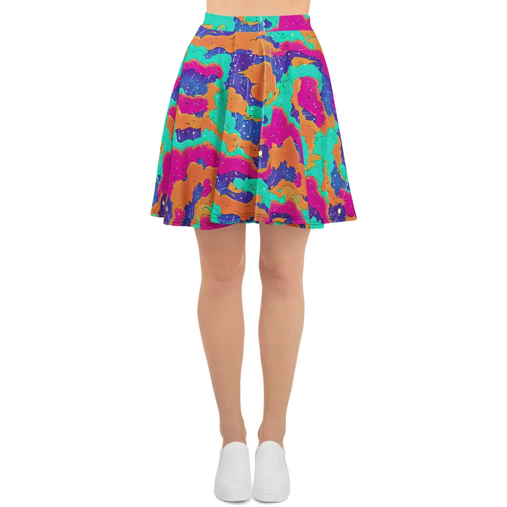 Arcade Ocean on Skater Skirt — Front