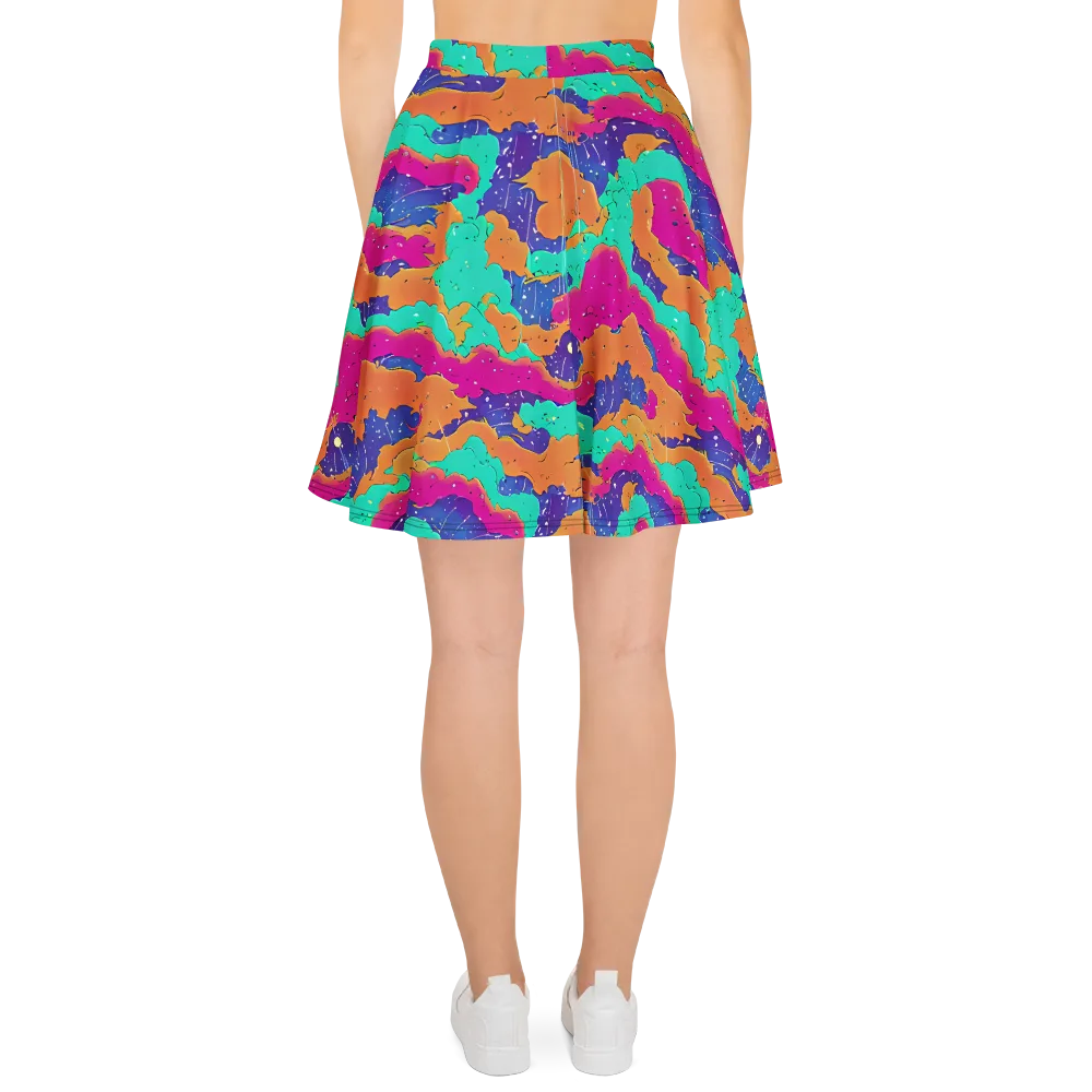 Arcade Ocean on Skater Skirt — Back