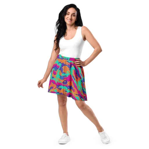 Arcade Ocean on a Skater Skirt