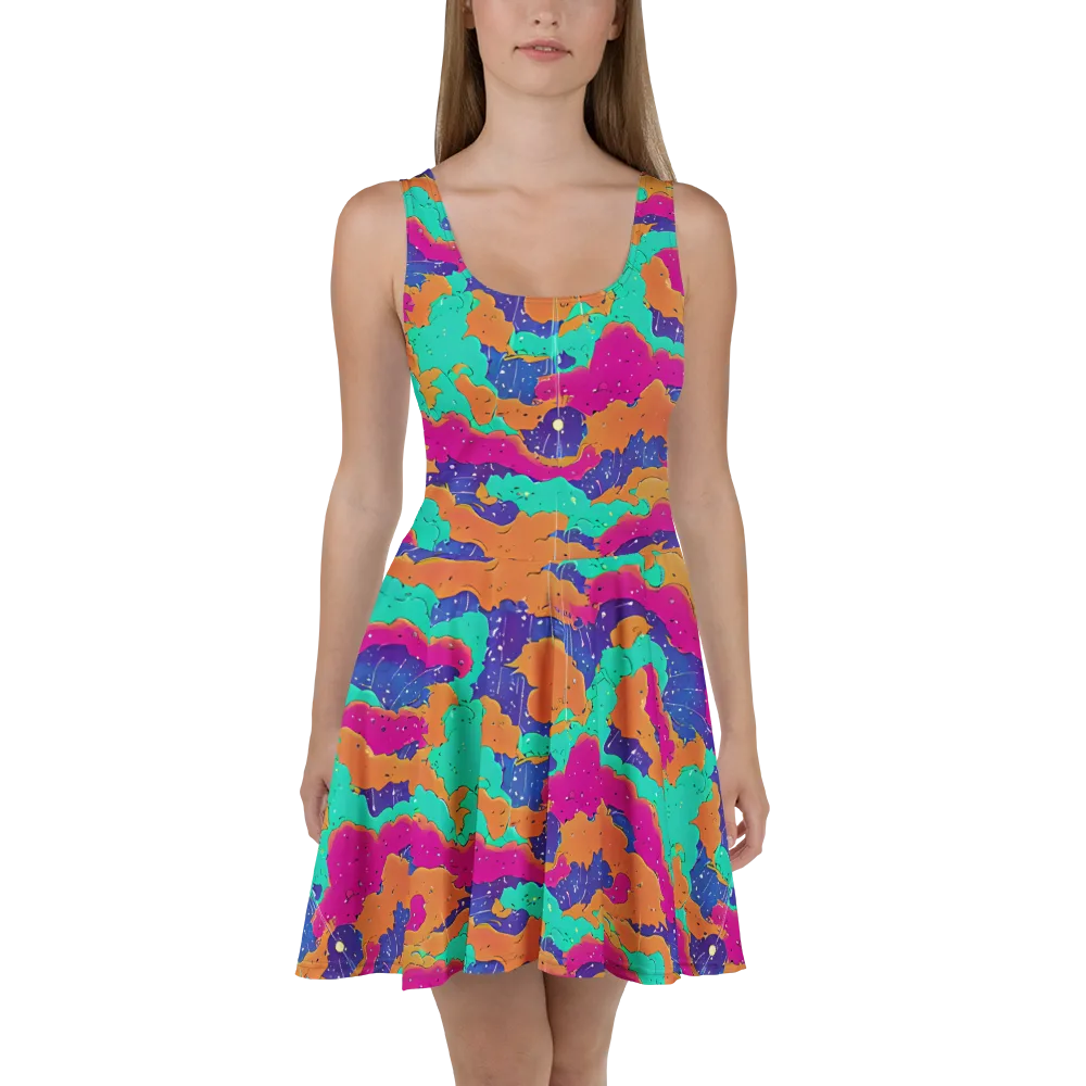 Arcade Ocean on Skater Dress — Front