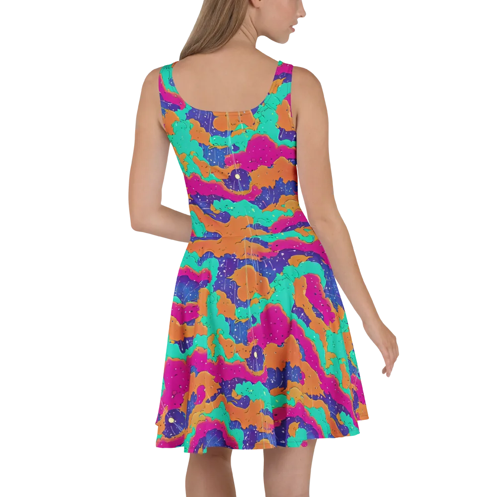 Arcade Ocean on Skater Dress — Back