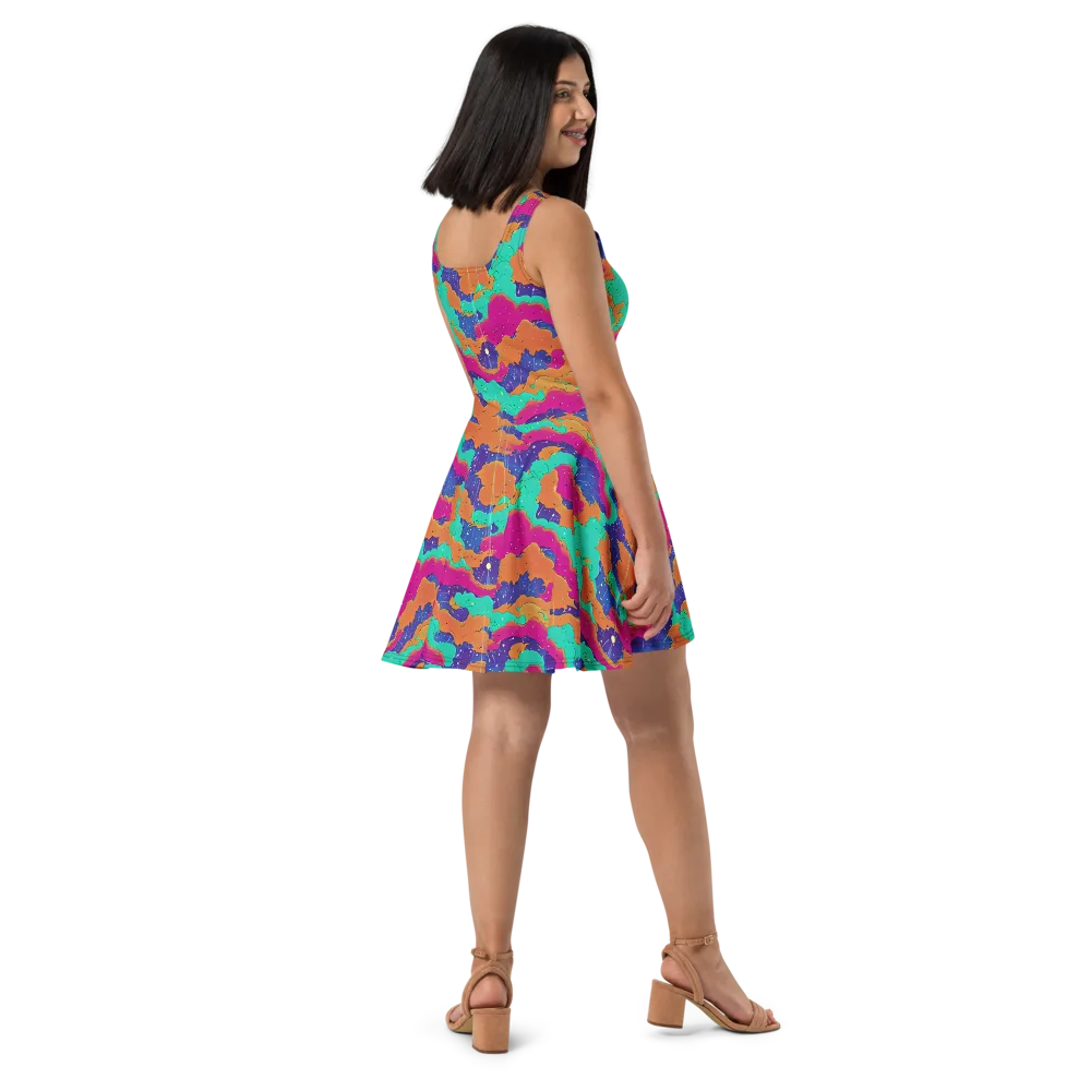 Arcade Ocean on Skater Dress — Right