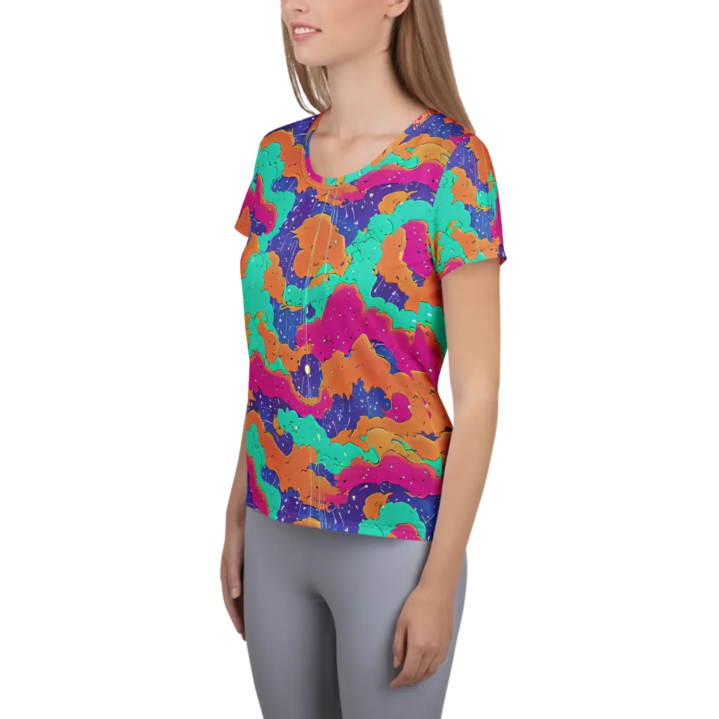 Arcade Ocean on Women's Athletic T-Shirt — Left