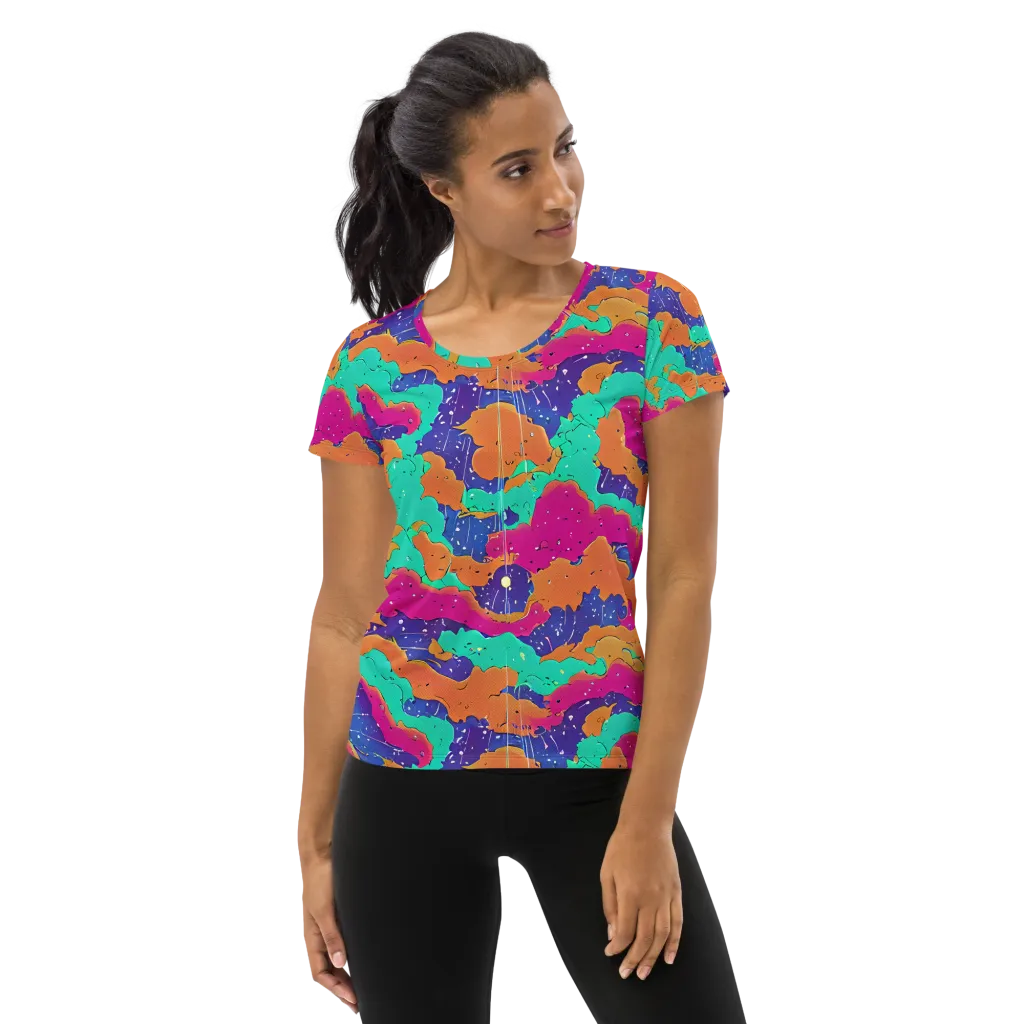 Arcade Ocean on Women's Athletic T-Shirt — Front