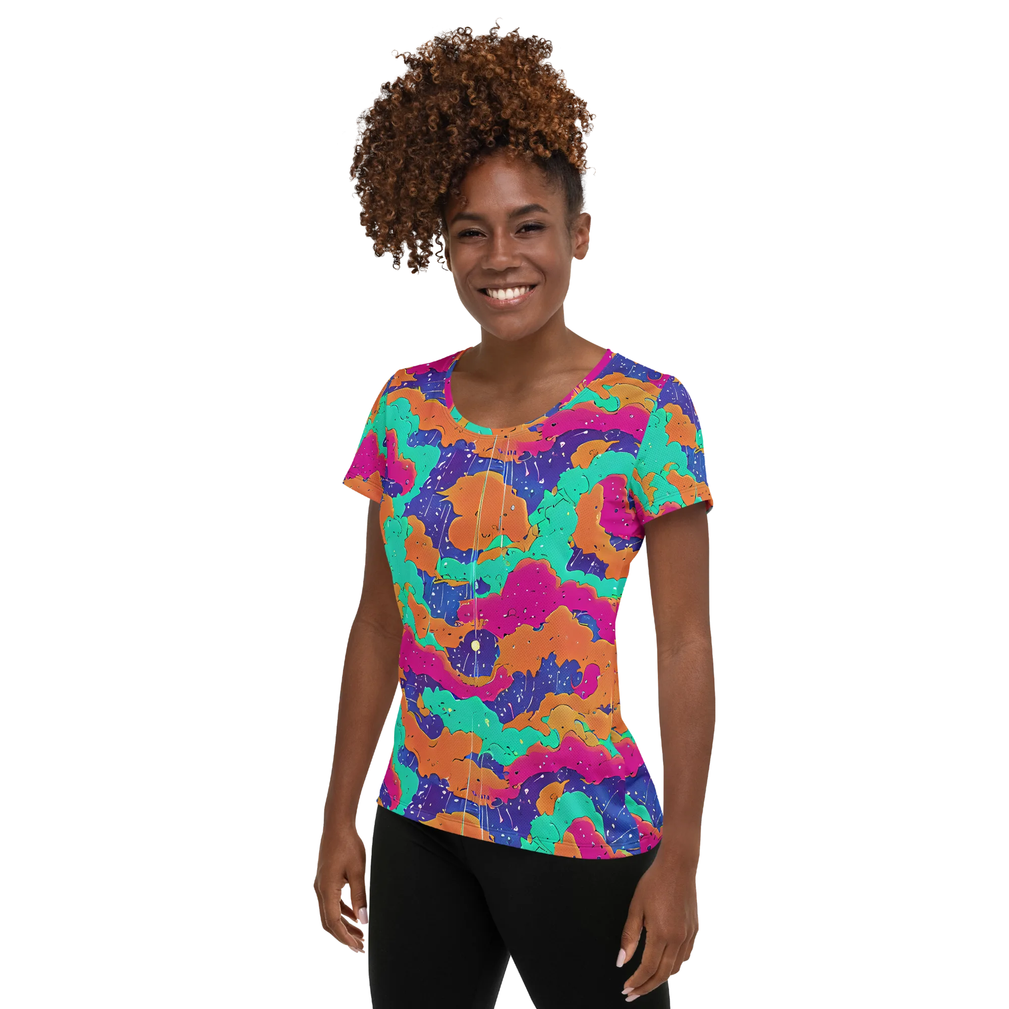 Arcade Ocean on Women's Athletic T-Shirt — Left