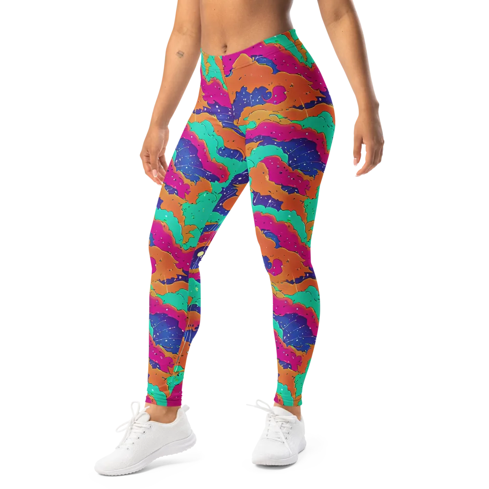 Arcade Ocean on Leggings — Left Front