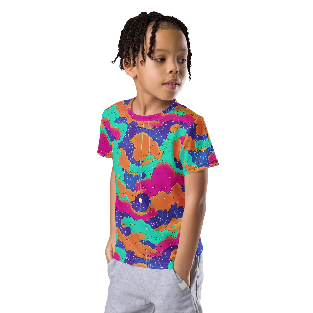 Arcade Ocean on Kids Crew Neck T-Shirt — Left Front
