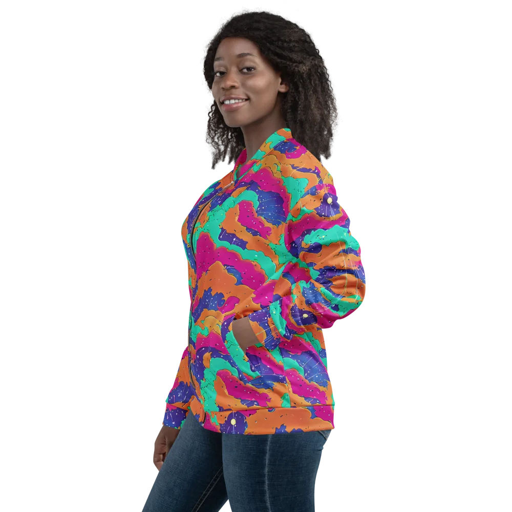 Arcade Ocean on Bomber Jacket — Left