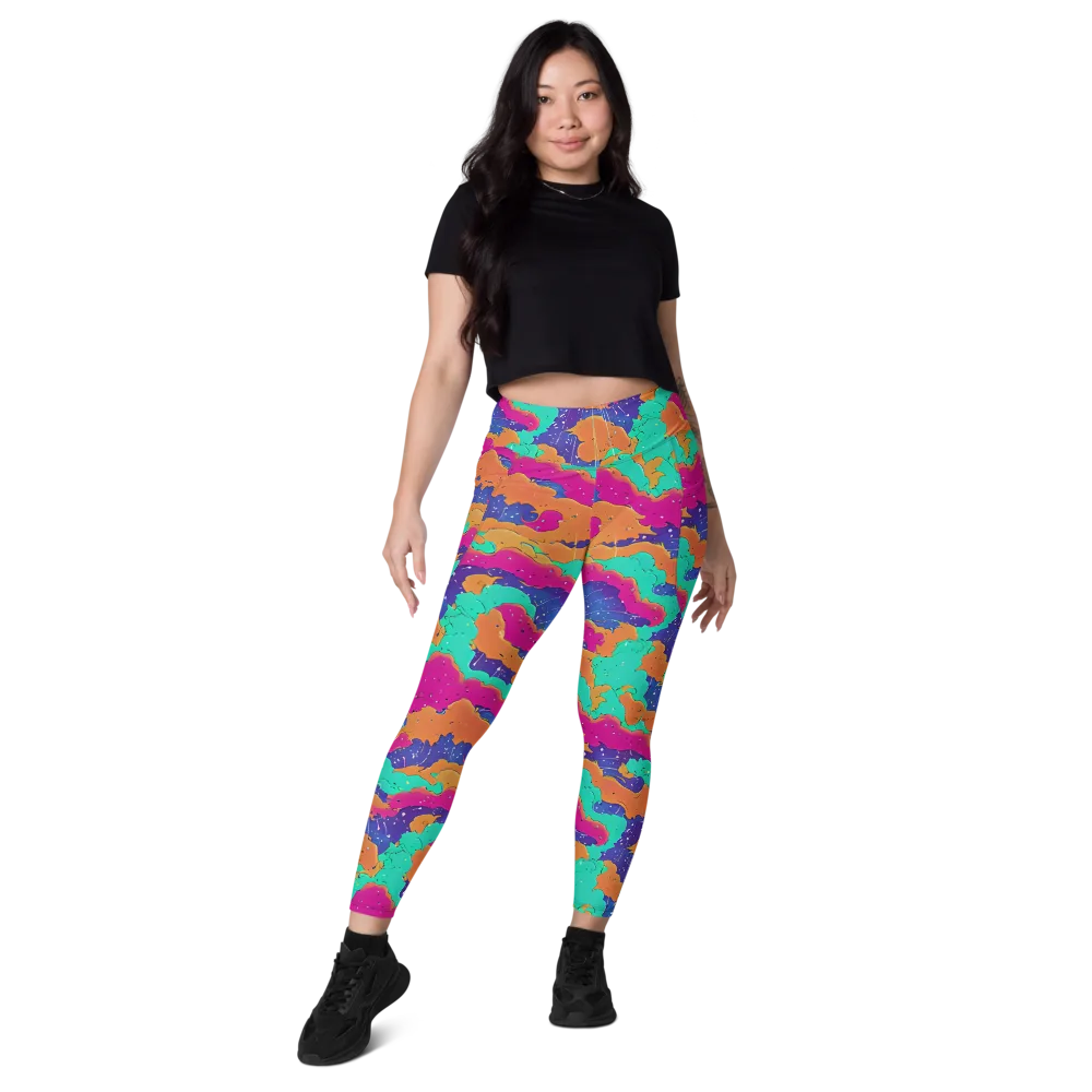 Arcade Ocean on Leggings with Pockets — Front