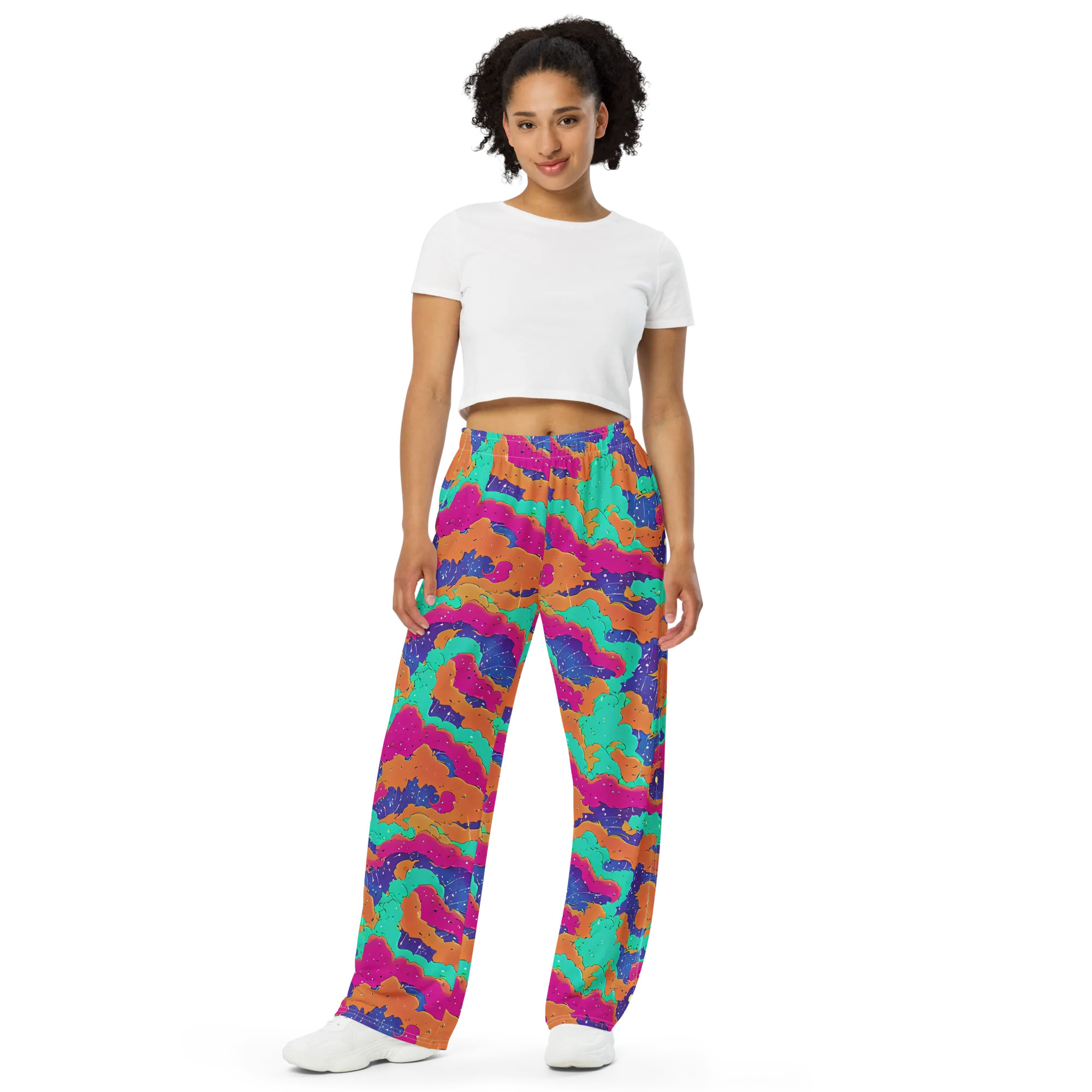 Arcade Ocean on Wide-Leg Pants — Front