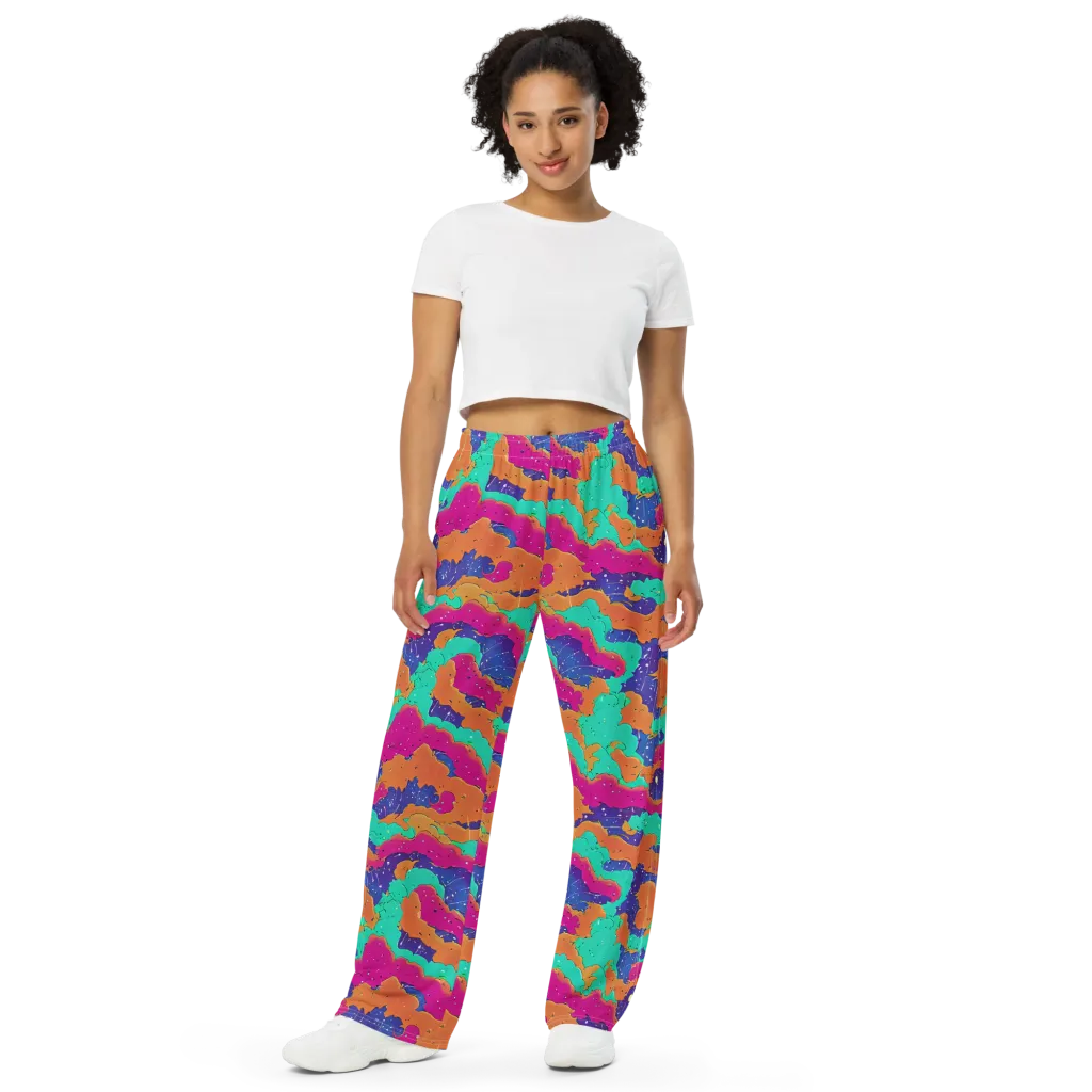 Arcade Ocean on Wide-Leg Pants — Front