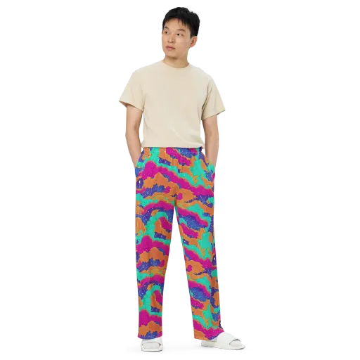 Arcade Ocean on a Wide-Leg Pants