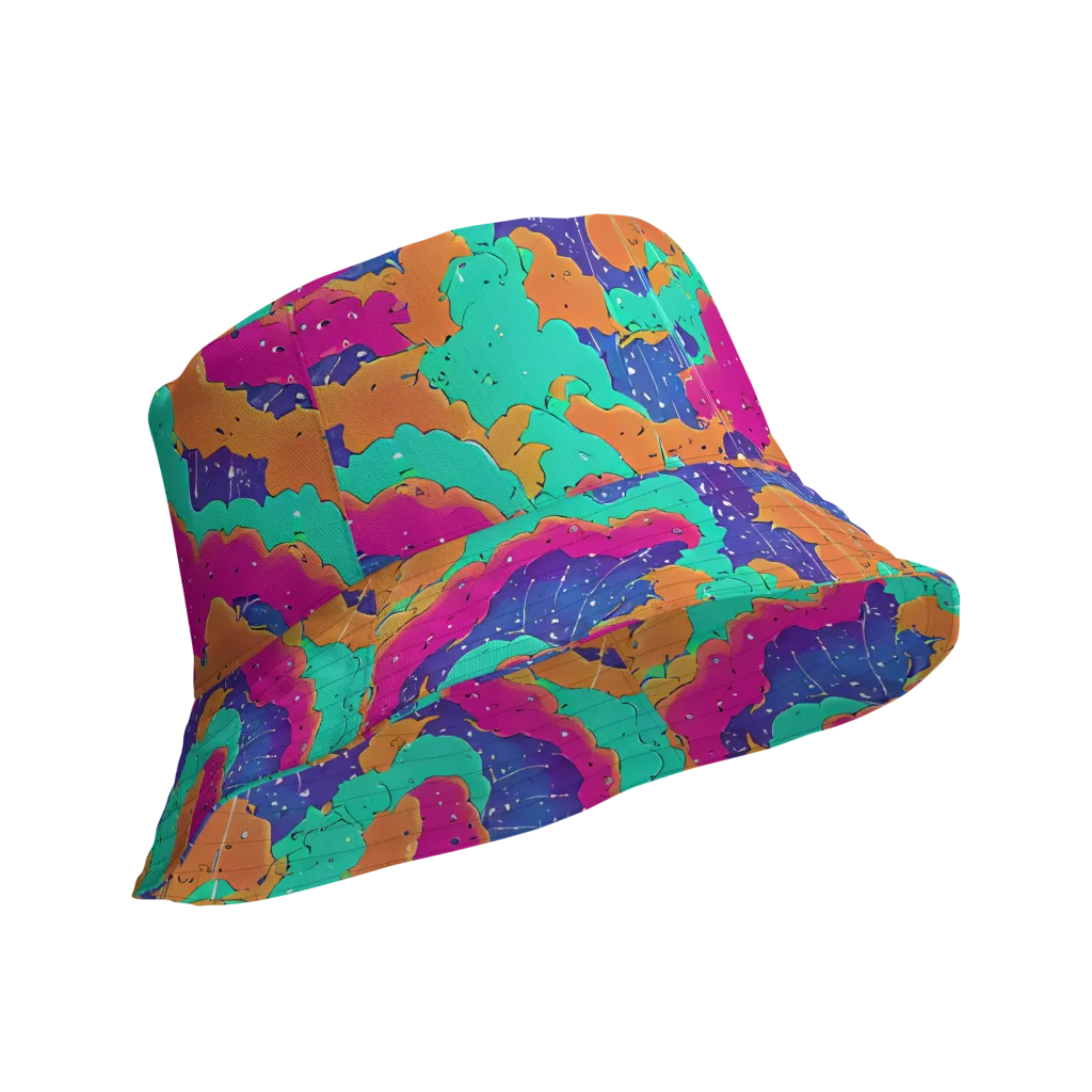 Arcade Ocean on Reversible Bucket Hat — Product details Outside