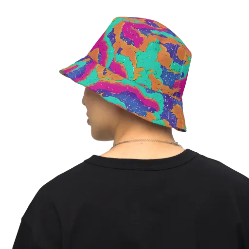 Arcade Ocean on a Reversible Bucket Hat