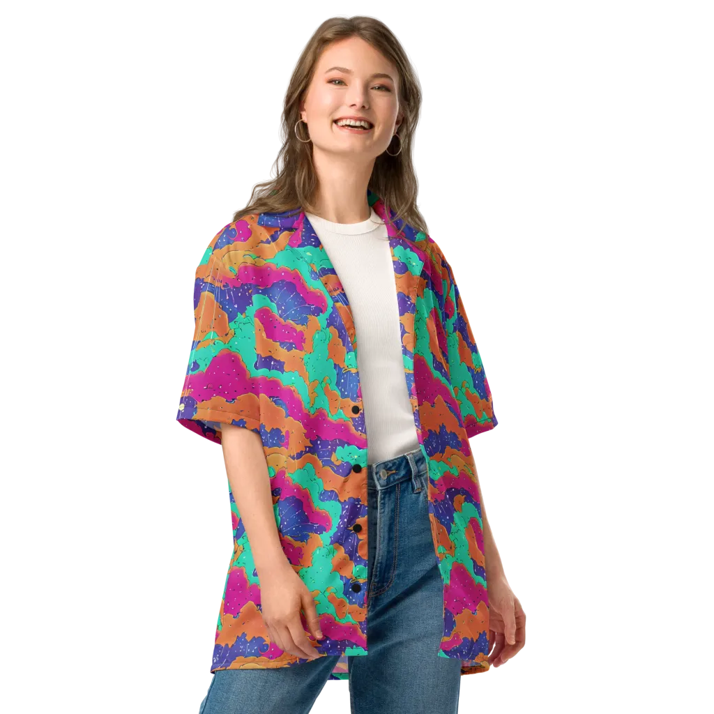 Arcade Ocean on Button Shirt — Front