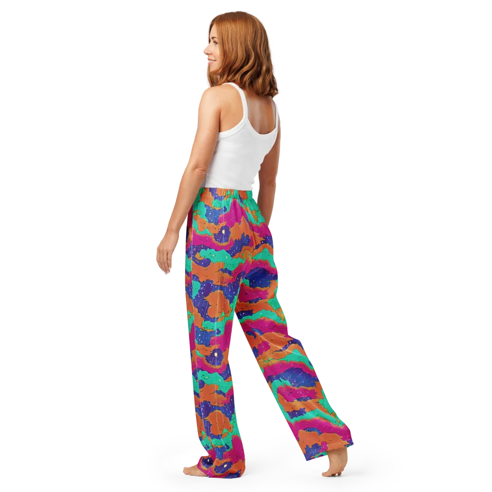 Arcade Ocean on Women's Pajama Pants — Back