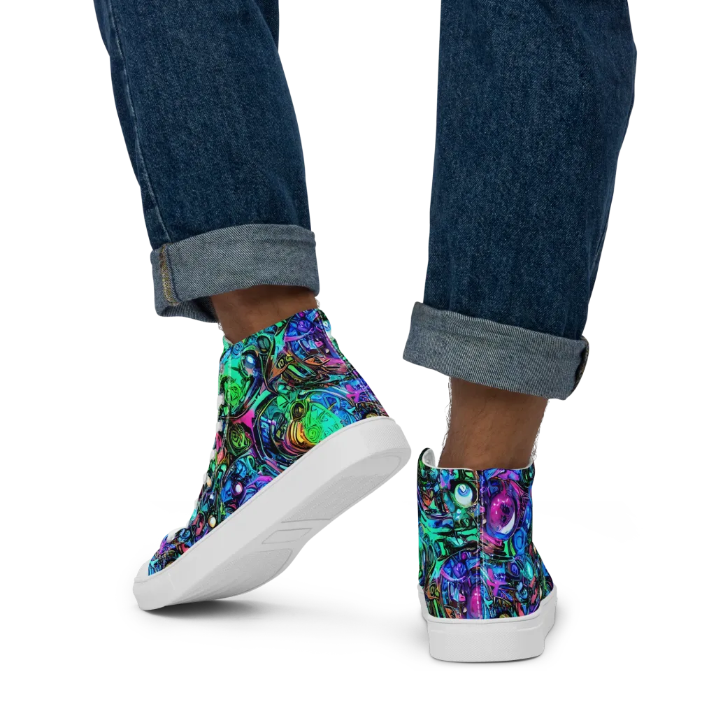 Hypercolor Eden on Men's High Top Canvas Shoes — Back