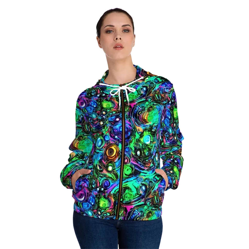 Hypercolor Eden on Women's Full-Zip Hoodie — Front On Person
