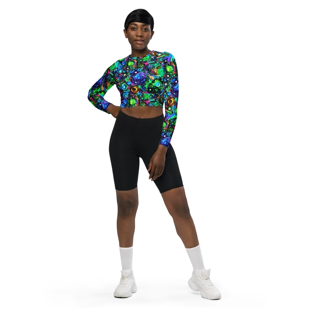 Hypercolor Eden on Long Sleeve Crop Top — Front