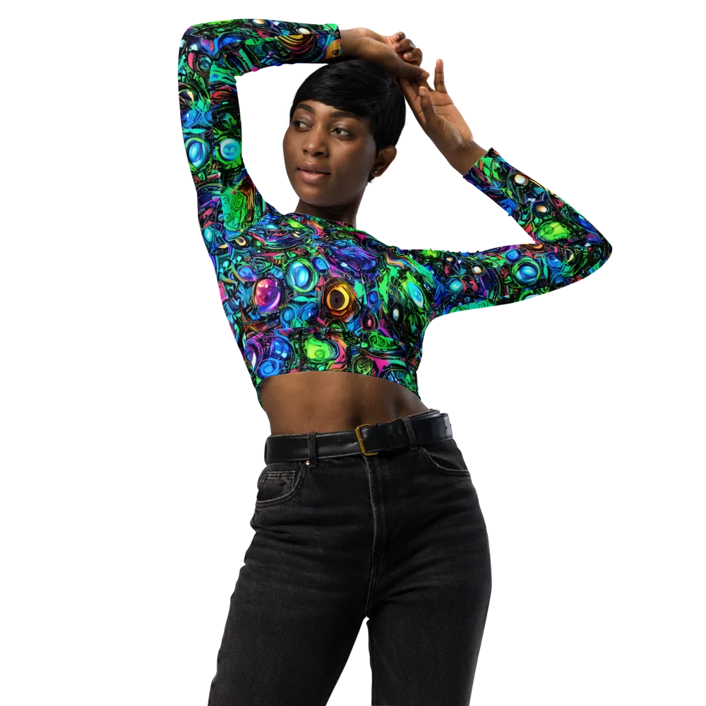 Hypercolor Eden on Long Sleeve Crop Top — Front