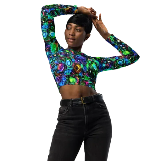 Hypercolor Eden on a Long Sleeve Crop Top