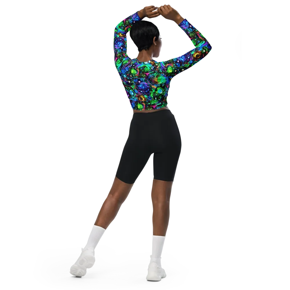 Hypercolor Eden on Long Sleeve Crop Top — Back