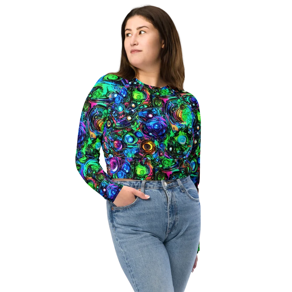 Hypercolor Eden on Long Sleeve Crop Top — Front