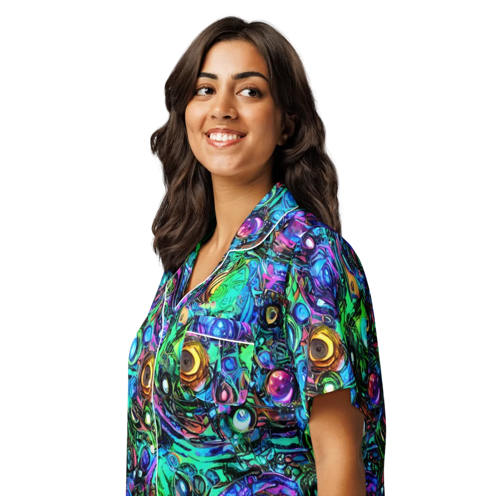 Hypercolor Eden on Women's Short Sleeve Pajama Top — Left Front