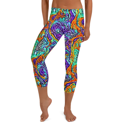 Orchid Frenzy on a Capri Leggings