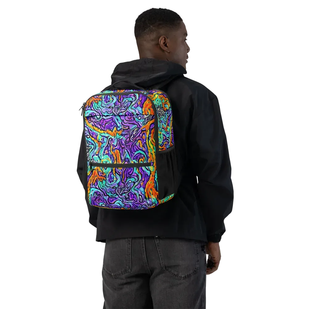Orchid Frenzy on Utility Backpack — Back
