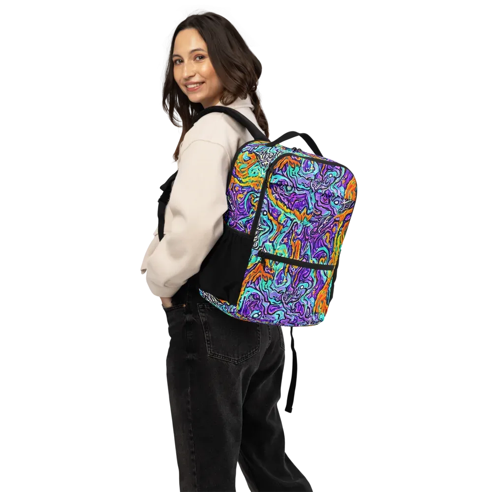 Orchid Frenzy on Utility Backpack — Back
