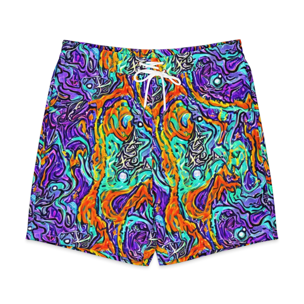 Orchid Frenzy on Men's Board Shorts — Front
