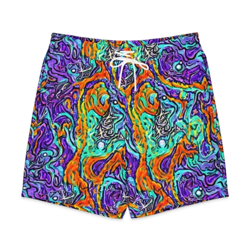 Orchid Frenzy on a Men's Board Shorts