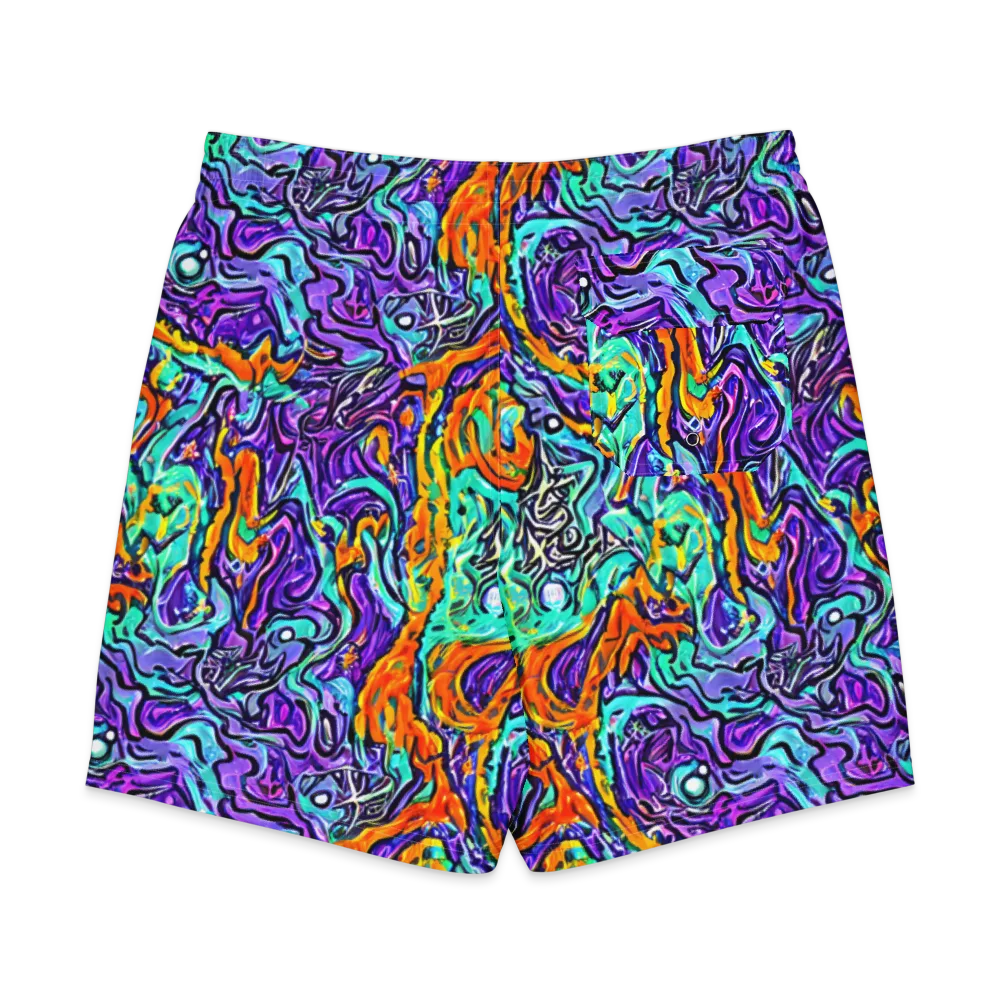 Orchid Frenzy on Men's Board Shorts — Back