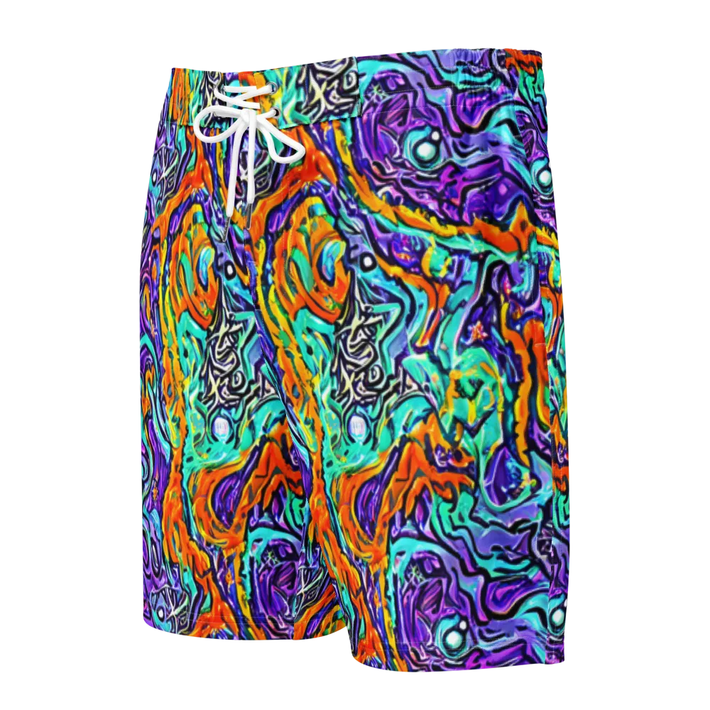 Orchid Frenzy on Men's Board Shorts — Front