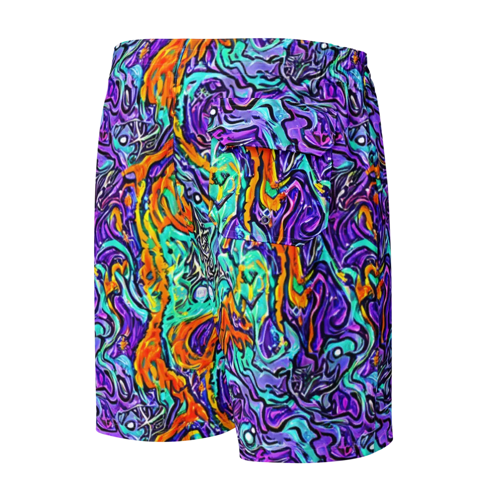 Orchid Frenzy on Men's Board Shorts — Back