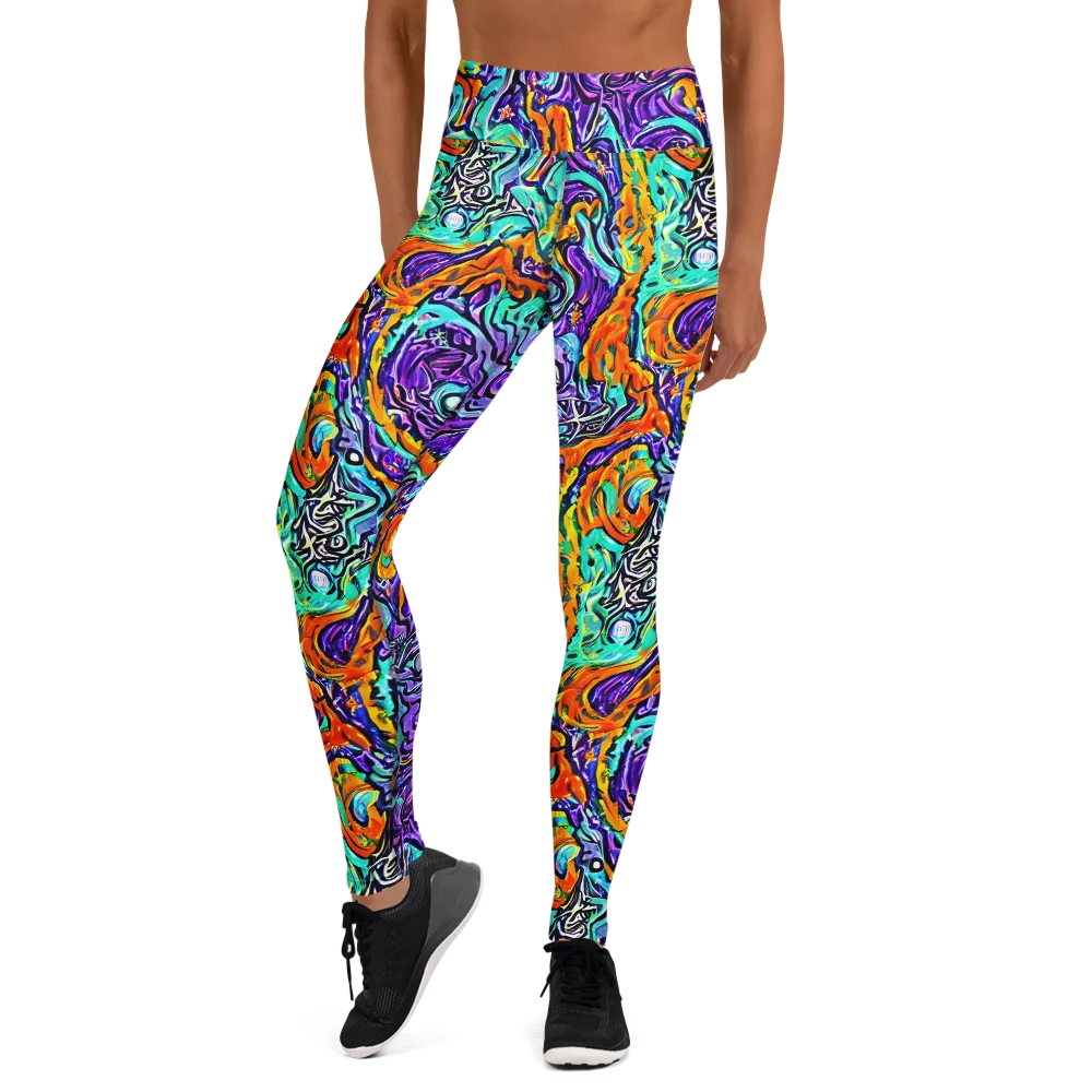 Orchid Frenzy on Yoga Leggings — Front
