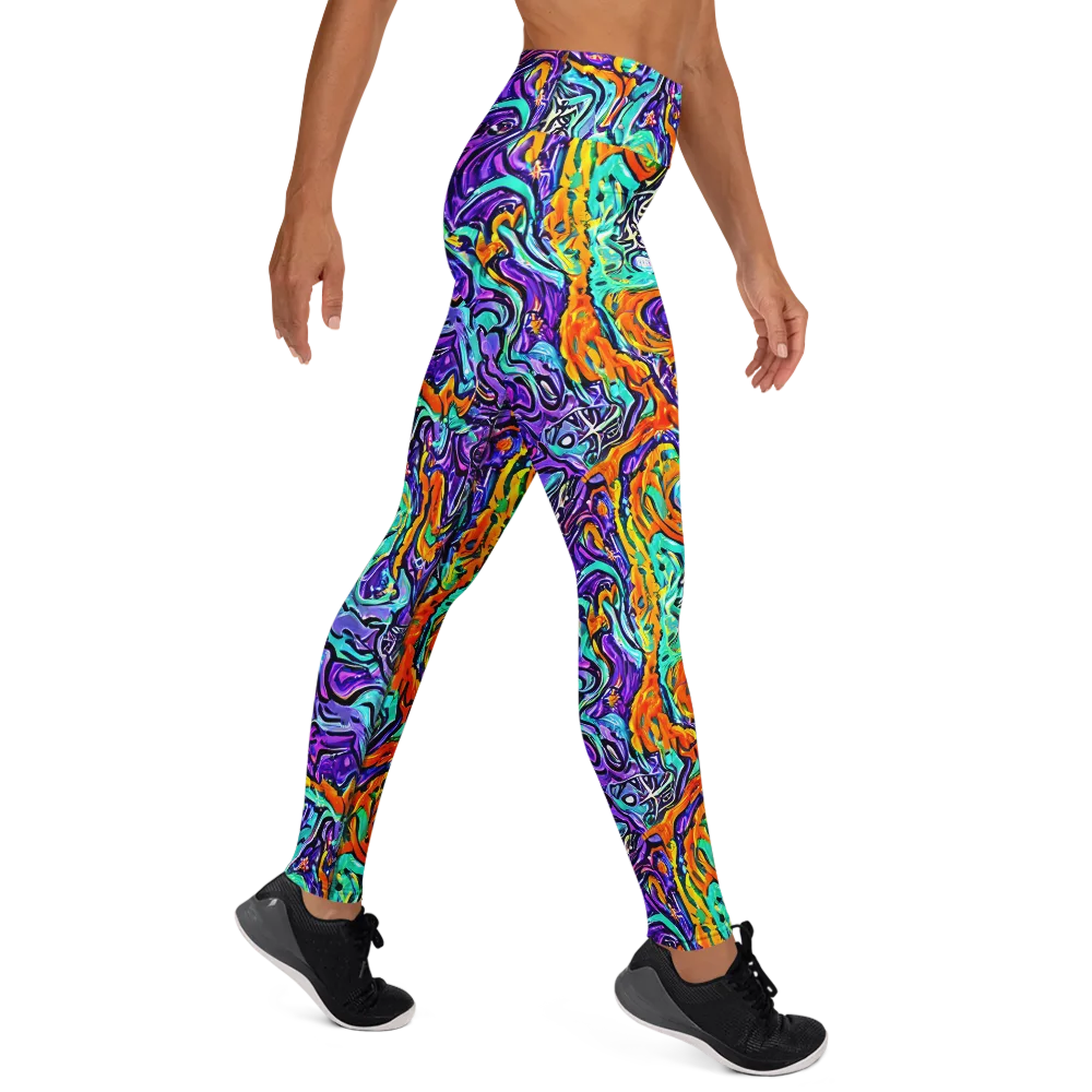 Orchid Frenzy on Yoga Leggings — Right