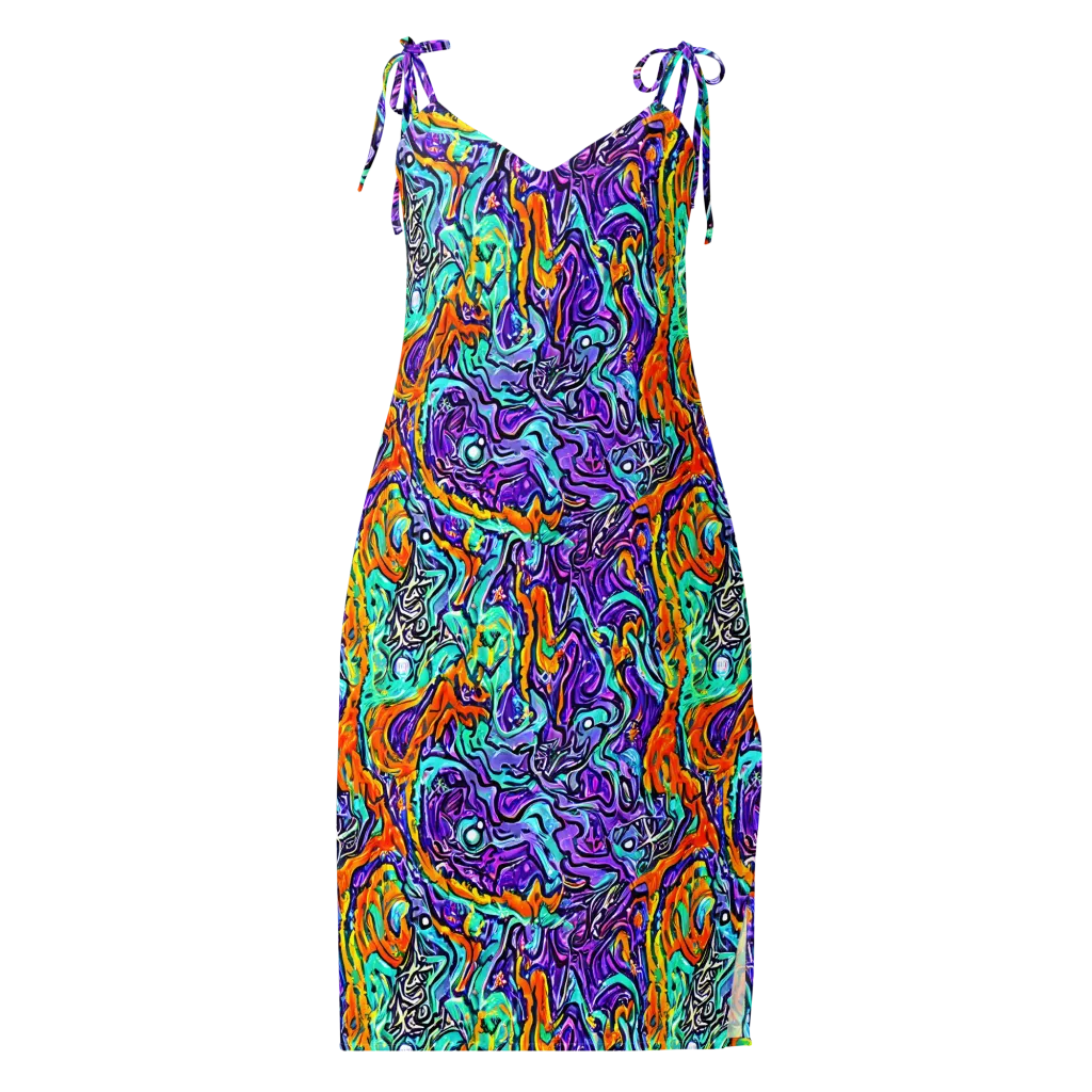 Orchid Frenzy on Slip Dress — Front
