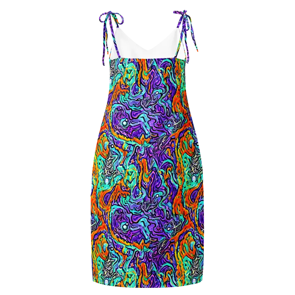 Orchid Frenzy on Slip Dress — Back