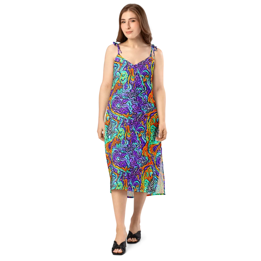 Orchid Frenzy on Slip Dress — Front