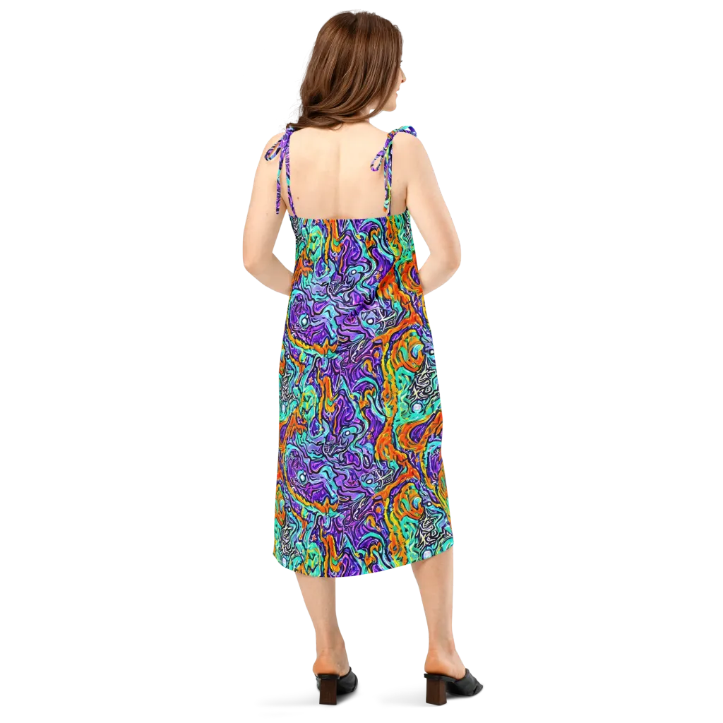 Orchid Frenzy on Slip Dress — Back