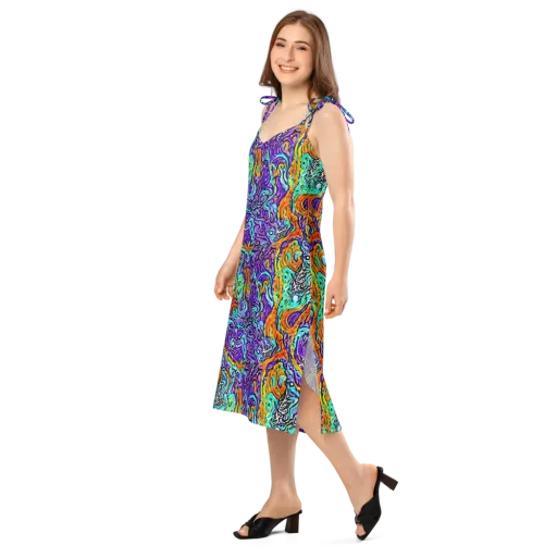 Orchid Frenzy on a Slip Dress
