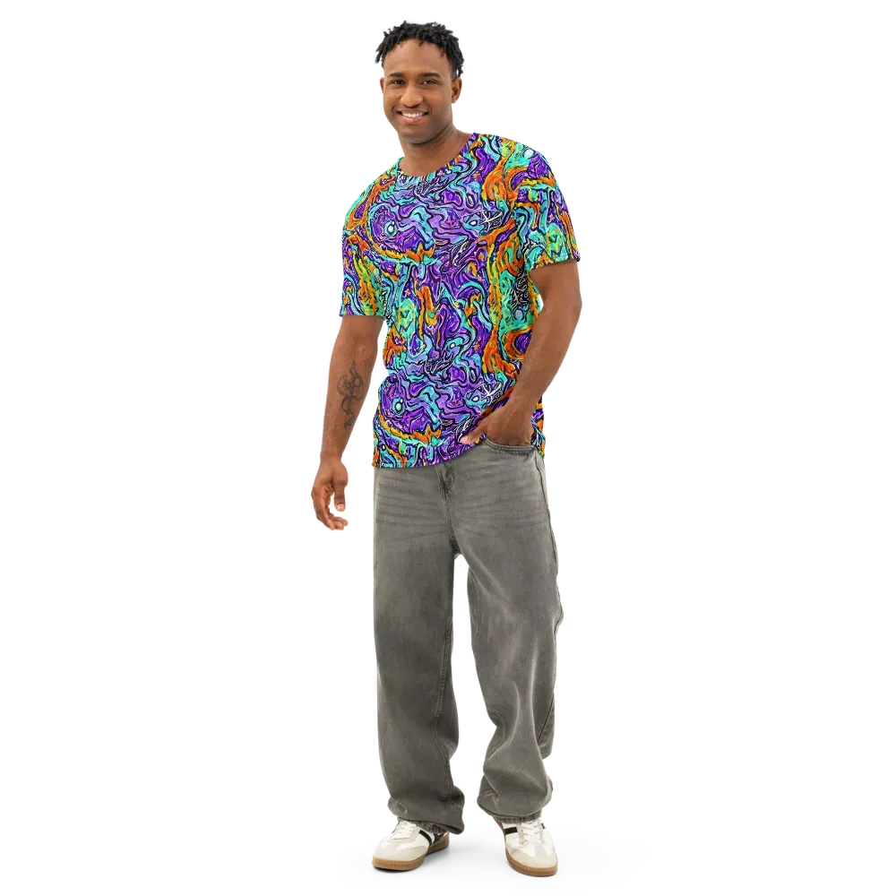 Orchid Frenzy on Men's Cotton Crew Neck T-Shirt — Front