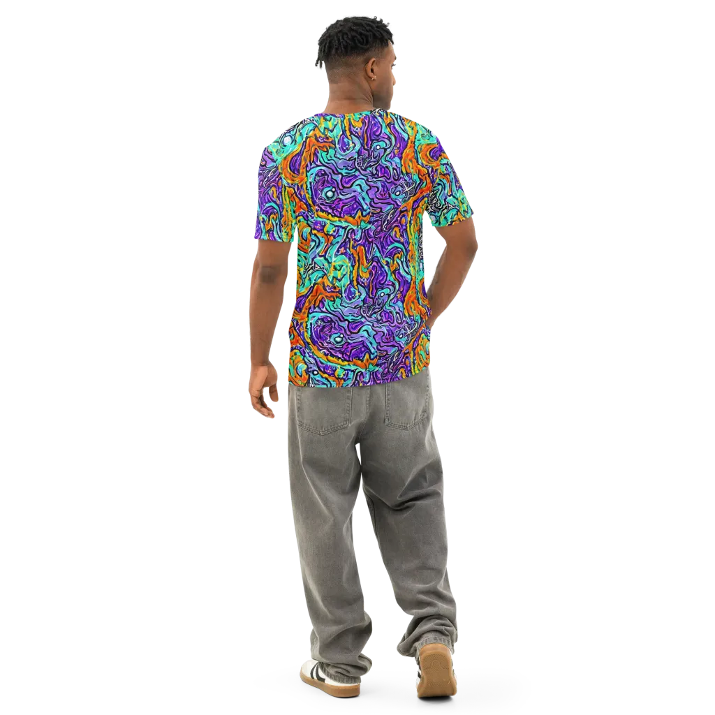 Orchid Frenzy on Men's Cotton Crew Neck T-Shirt — Back