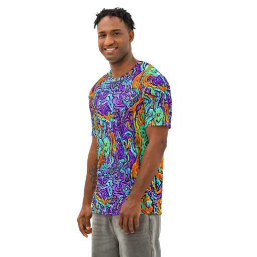 Orchid Frenzy on a Men's Cotton Crew Neck T-Shirt